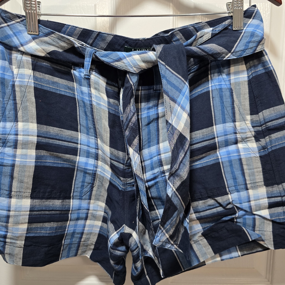 Plaid Blue Women's Shorts